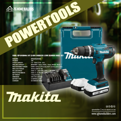 Makita HP488D006 18V Cordless Hammer Drill 13mm