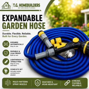 Expandable Garden Hose with Nozzle Head & Connector Set
