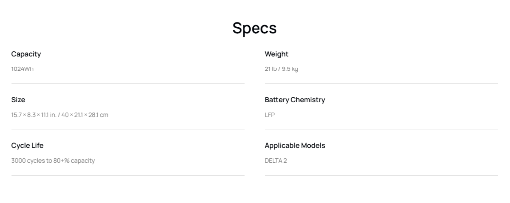 ECOFLOW Delta 2 Smart Extra Battery