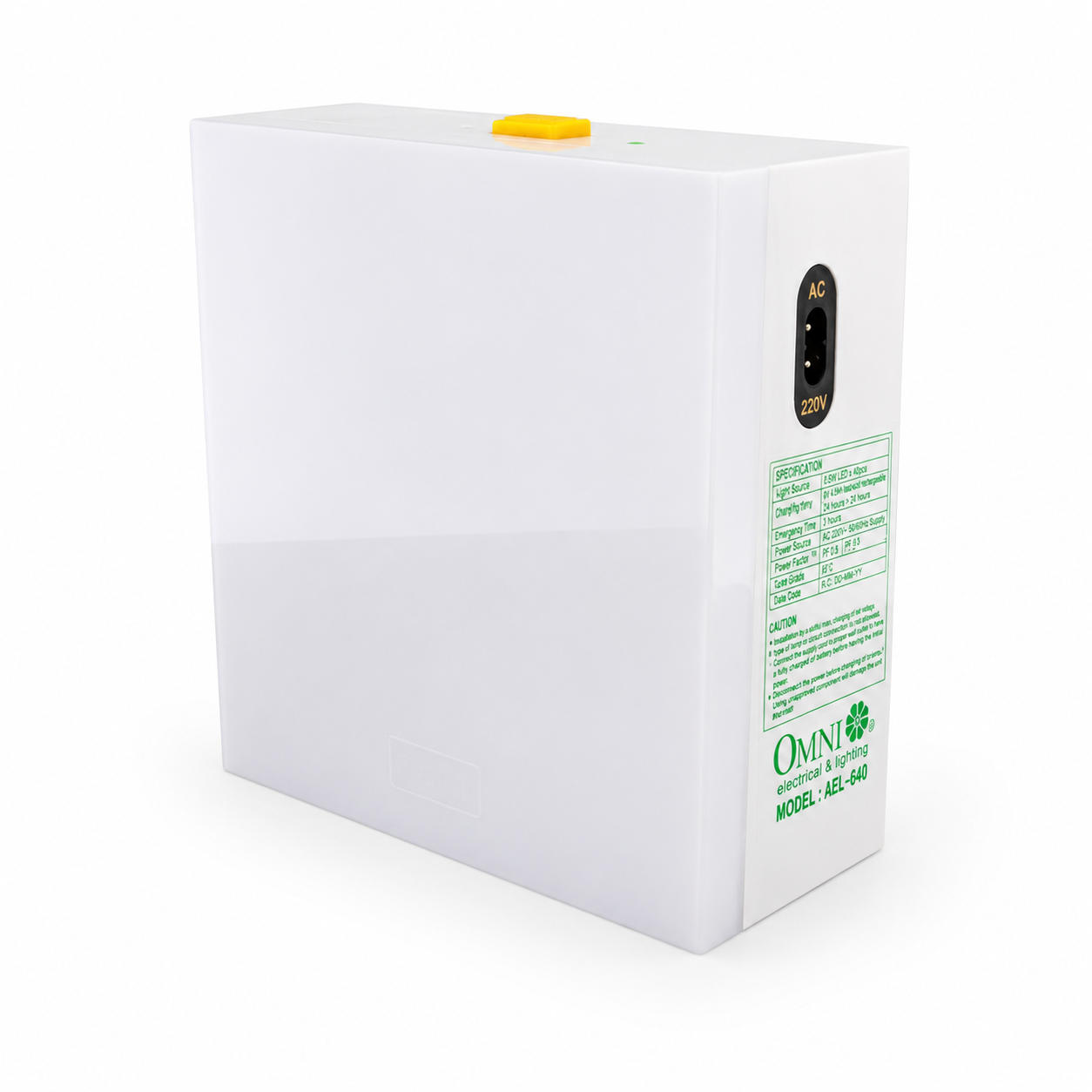 OMNI LED Rechargeable Square Emergency Light AEL-640 with USB Charging Port - Image 2